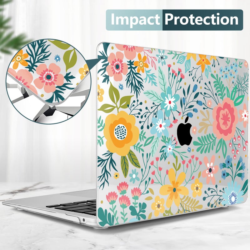 TWOLSKOO TwoL Case for MacBook Air 13 inch  Plastic Hard Shell Case Cover Keyboard Skin & Screen Protector Compatible with MacBook Air 13 inch 2021 2020 2019 2018 Model A2337 M1 A2179 A1932  Abstract Flower - Image 5
